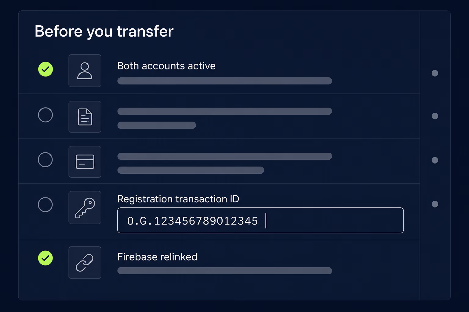 google play app transfer requirements