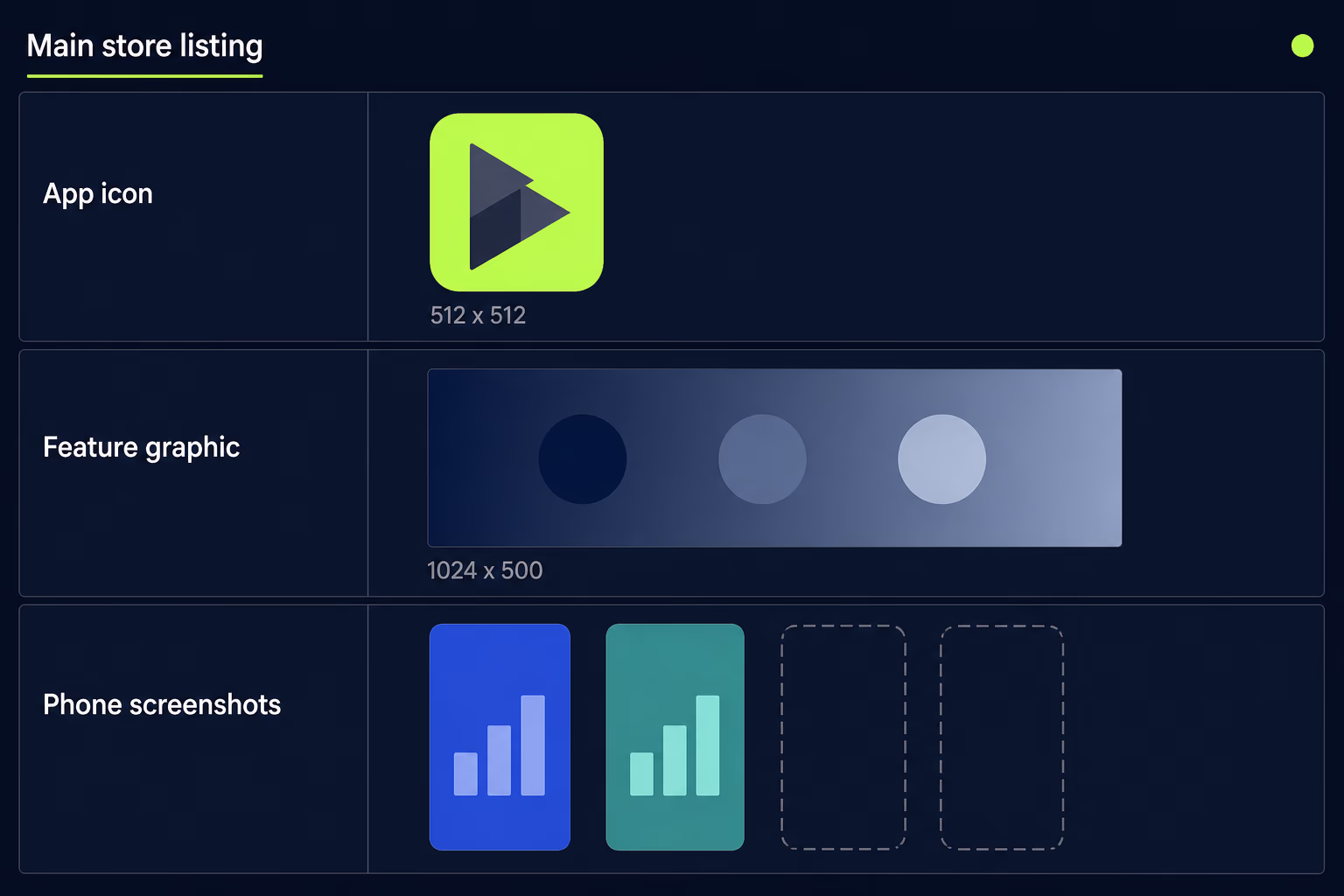 google play screenshot requirements