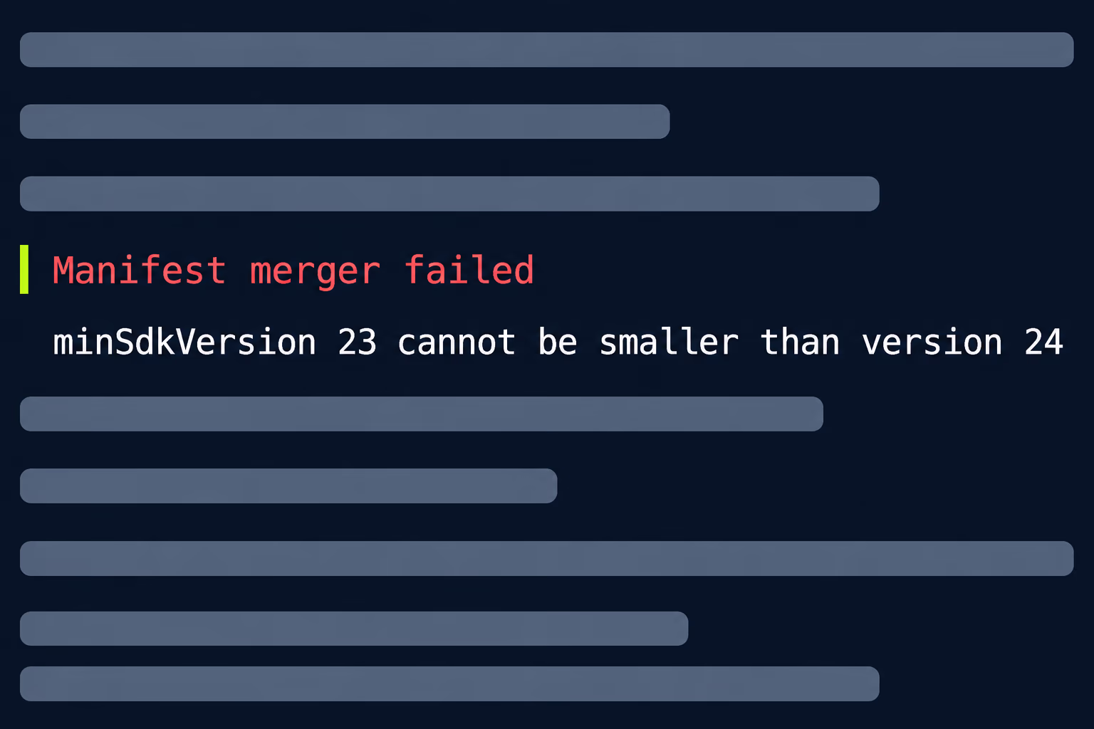 manifest merger failed minSdkVersion