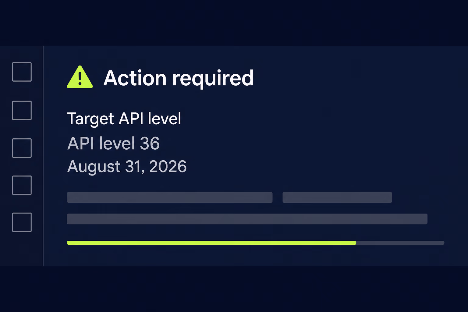 react native target api warning