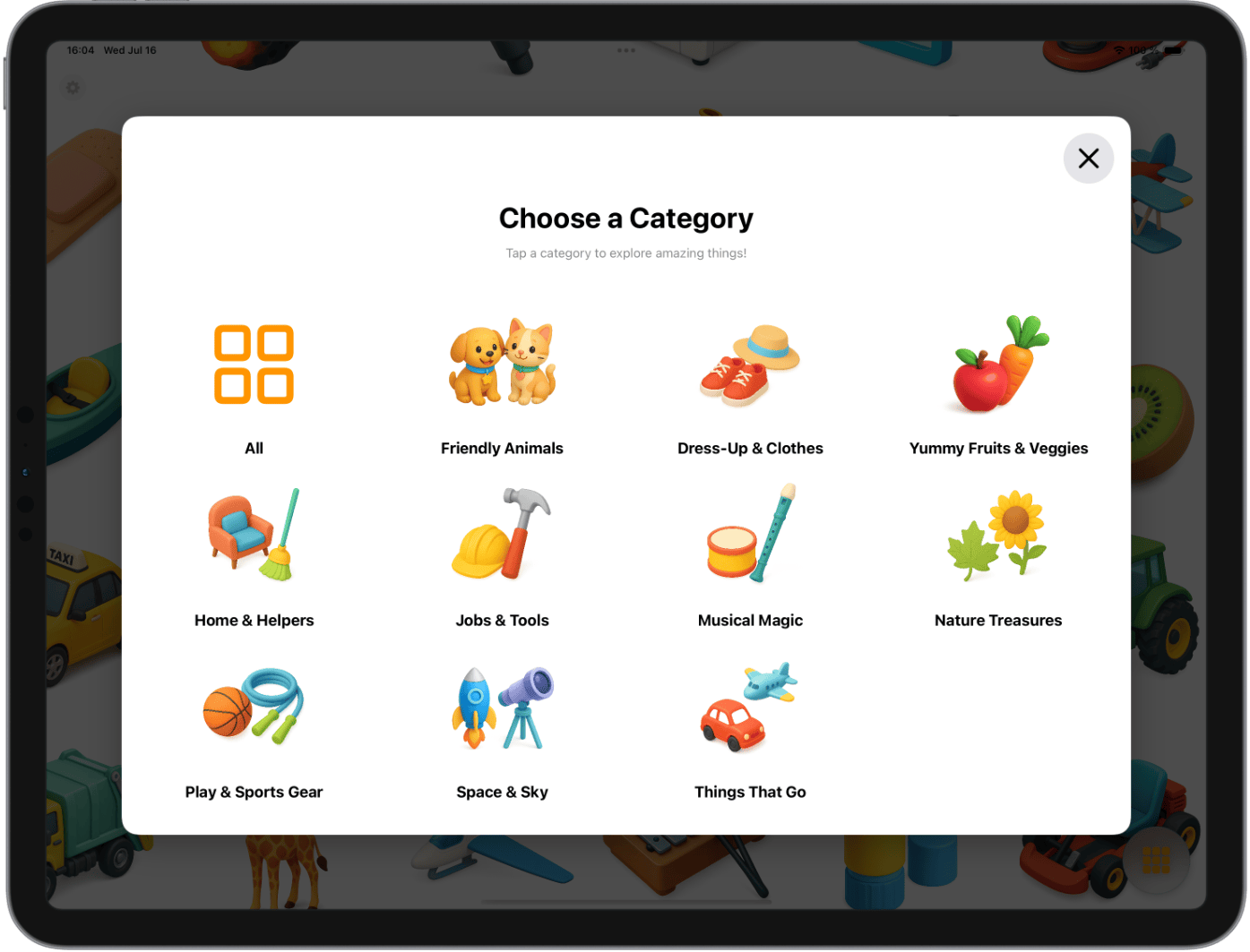 Curionica categories view